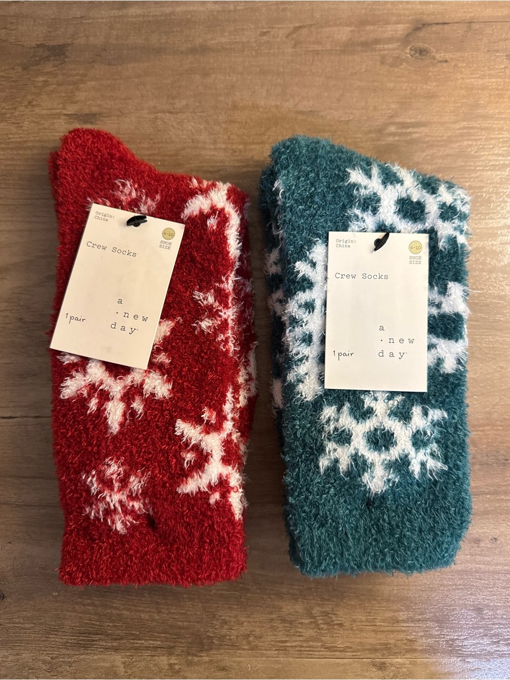 NWT Bundle of Two Pairs of Fuzzy Crew Socks